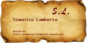 Simonics Lamberta névjegykártya